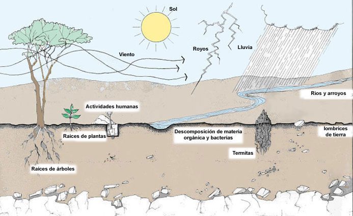 Tipos de suelos y agua fuerte