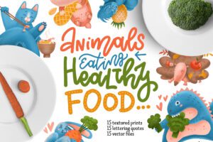 animales alimentandose de forma saludable