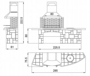 barbacoa de obra IBIZA medidas 1
