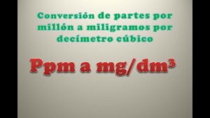 calculadora y tabla de conversion ppm a mg l