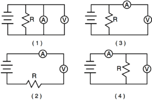 circuito electrico con voltimetro y amperimetro