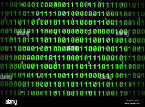 codigo binario en pantalla de computadora