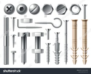 collage de diferentes tipos de tornillos