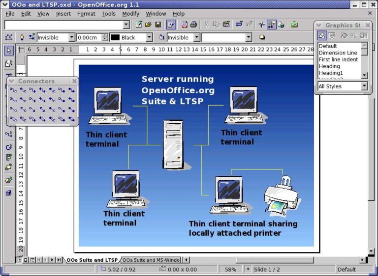 computadora con programas de oficina abiertos