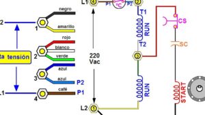 diagrama de conexion de motor monofasico de 6 puntas