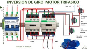 diagrama de conexiones para invertir giro de motor trifasico