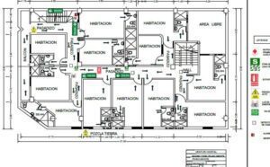 Plano eléctrico detallado para edificio de 5 pisos: seguridad y eficiencia garantizadas 3 dibujo de un plano electrico detallado