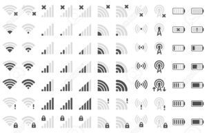iconos de senal de red movil combinados