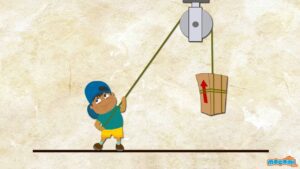 ilustracion de poleas en accion