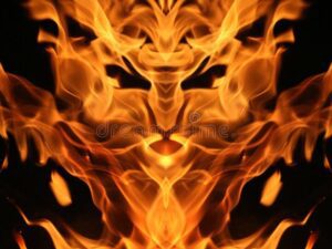 imagen criatura de fuego en llamas brillantes