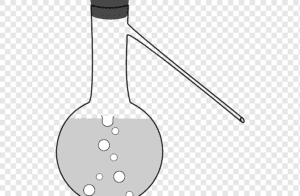 imagen de matraz de fondo redondo en el laboratorio