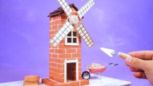 imagen de molino de viento casero generando electricidad