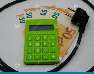 imagen de una calculadora y un cable electrico
