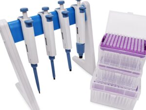 imagen de una micropipeta con diferentes puntas