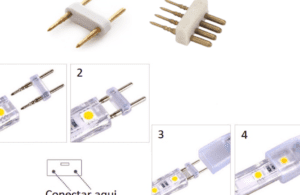 imagen de una tira led conectada a un enchufe