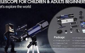 imagen telescopio desmontado con sus partes etiquetadas