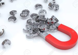 iman atrayendo objeto metalico