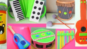 instrumentos musicales hechos de objetos reciclados