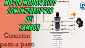 interruptor inversor de giro monofasico en funcionamiento