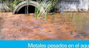 metal pesado blanco azulado contaminando el agua