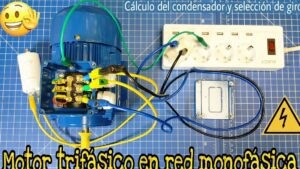 motor trifasico conectado a un condensador de arranque