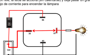relay de 4 pines conectado correctamente