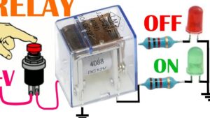rele de 12v conectado a un circuito electrico